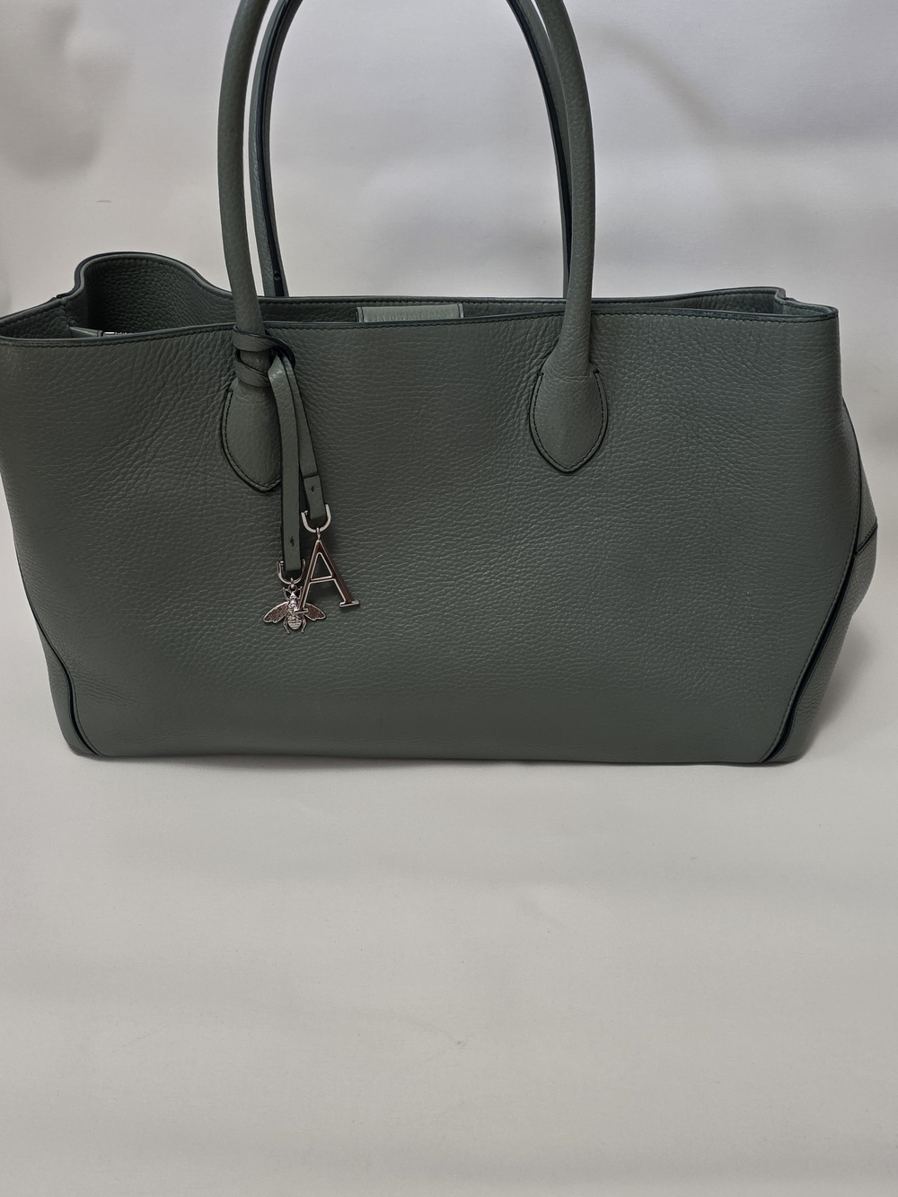 Designer-Style Women's Travel Tote Bag in Slate Green - Picture 2 of 7